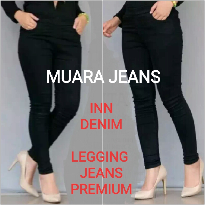Celana Jeans Wanita Jumbo - Pinggang Karet - Denim Street Melar Celana Jeans Wanita Jumbo - Pinggang Karet - Denim Street Melar