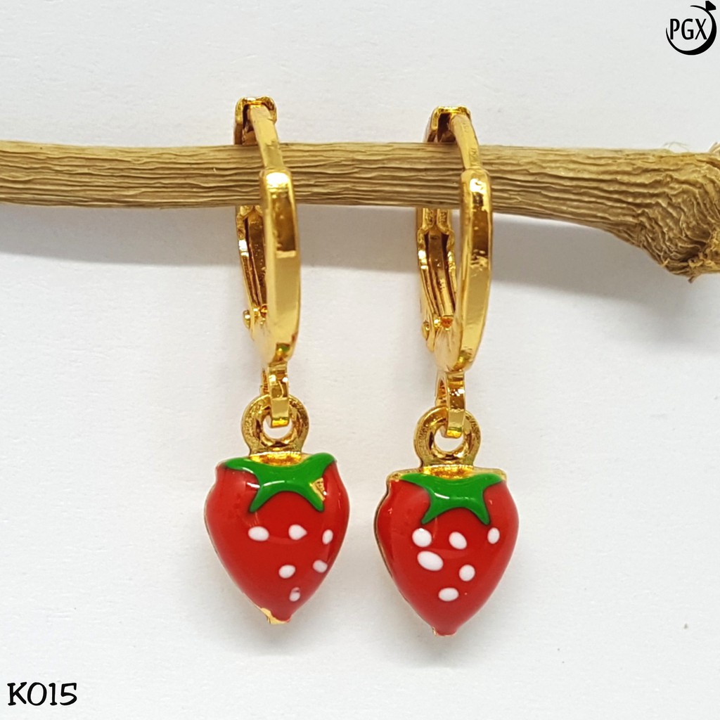 Anting Anak Strawberry Gold Xuping Cantik Perhiasan Wanita Fahion Kecantikan Anting Anak Strawberry Gold Xuping Cantik Perhiasan Wanita Fahion Kecantikan
