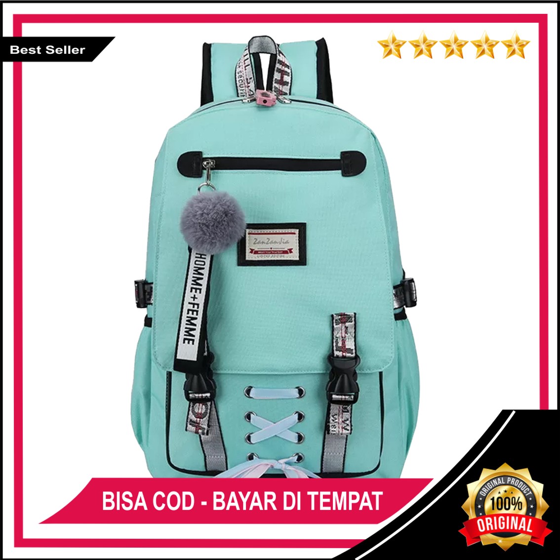 FTD Fashion - Tas Ransel Anak Sekolah Remaja Wanita Terbaru 2020 Terbaru Gendong Kantong Korea SMA SMP COD Bisa Bayar Di Tempat Murah Gadis Kekinian Pita FTD Fashion - Tas Ransel Anak Sekolah Remaja Wanita Terbaru 2020 Terbaru Gendong Kantong Korea SMA SMP COD Bisa Bayar Di Tempat Murah Gadis Kekinian Pita