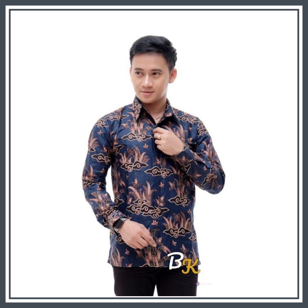 KEMEJA BATIK LENGAN PANJANG PRIA CASUAL BW 445 KEMEJA BATIK LENGAN PANJANG PRIA CASUAL BW 445