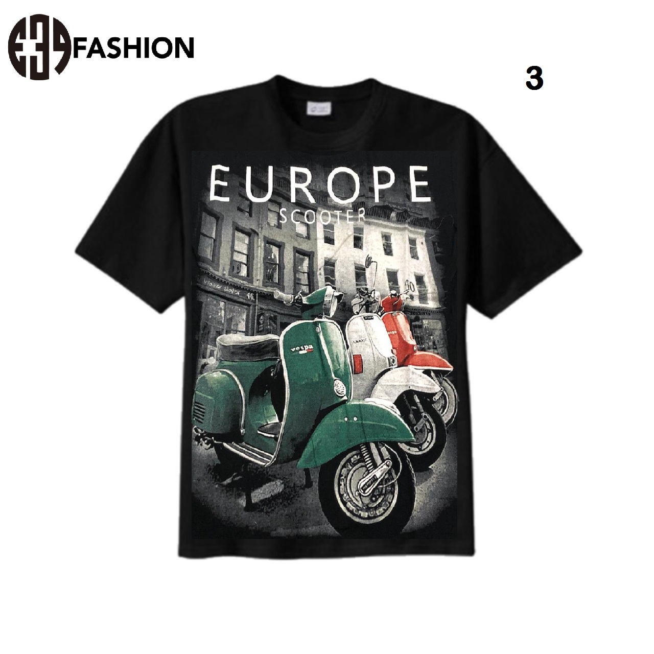 E39 - Kaos Distro/T-Shirt Khusus Hitam Motif Vespa E39 - Kaos Distro/T-Shirt Khusus Hitam Motif Vespa