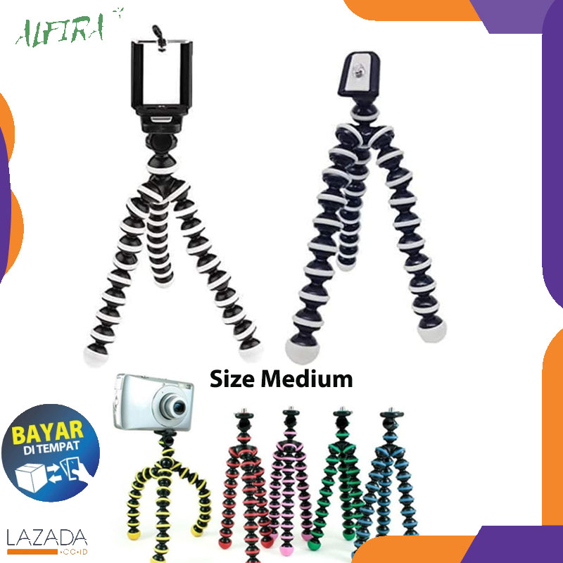 Tripod Gorilla Pod Flexible Pod Tripod Flexible Ukuran M BONUS Holder U for Go Pro HP Camera Action cam Tripod Gorilla Pod Flexible Pod Tripod Flexible Ukuran M BONUS Holder U for Go Pro HP Camera Action cam