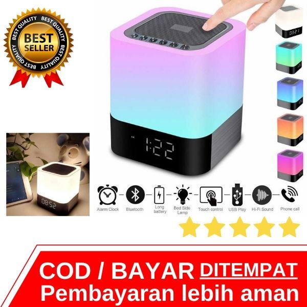 Speaker Bluetooth Mini Jam Alarm Colorful LED Light - Lampu Kamar Tidur Speaker Bluetooth Mini Jam Alarm Colorful LED Light - Lampu Kamar Tidur