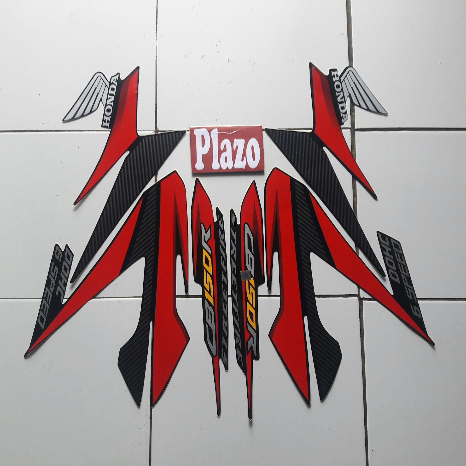 striping motor / stiker honda cb150r tahun 2014 hitam-merah striping motor / stiker honda cb150r tahun 2014 hitam-merah