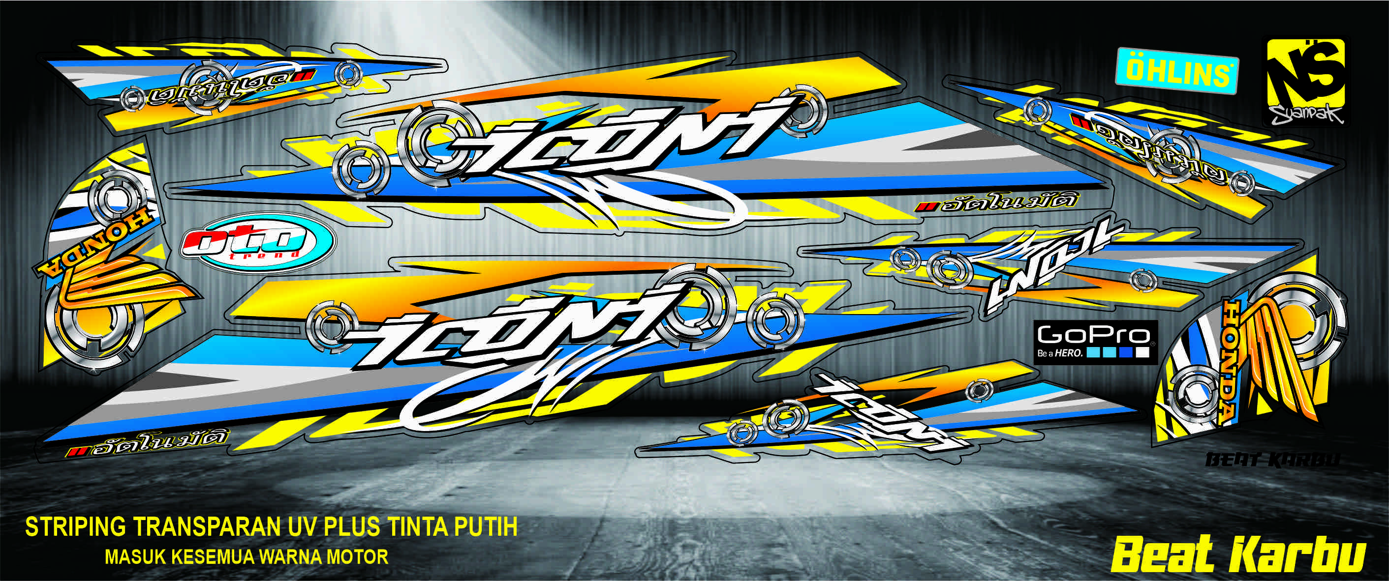 STRIPING BEAT KARBU STICKER TRANSPARAN BEAT KARBU VRIASI THAILAND MOTHAI 4 STRIPING BEAT KARBU STICKER TRANSPARAN BEAT KARBU VRIASI THAILAND MOTHAI 4