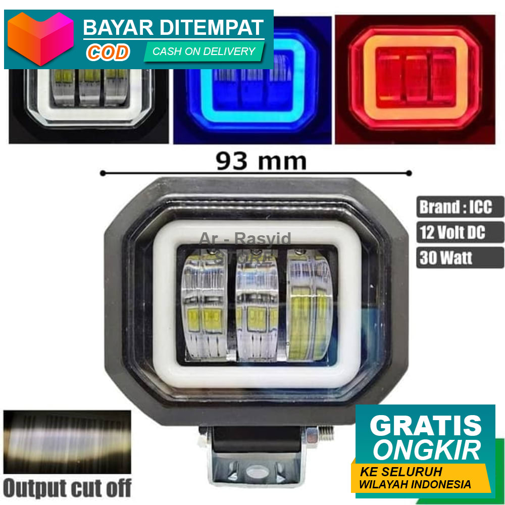 BAYAR DITEMPAT - LAMPU TEMBAK K30 3 MATA 30 WATT KOTAK MERK ICC I Cwl Led Lampu S.2344 BAYAR DITEMPAT - LAMPU TEMBAK K30 3 MATA 30 WATT KOTAK MERK ICC I Cwl Led Lampu S.2344