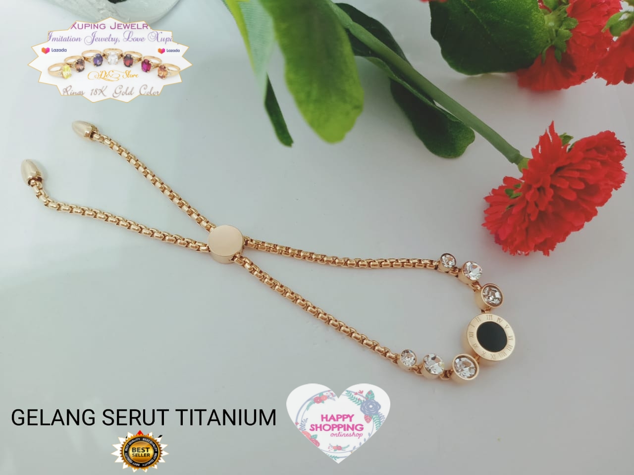 Gelang serut gold titanium Gelang serut gold titanium