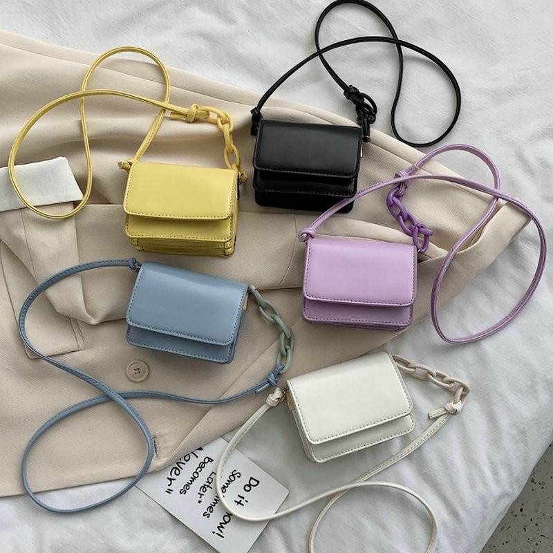 Mini Slingbag Kombinasi Rantai Wanita/ Tas Selempang Pastel Wanita Mini Slingbag Kombinasi Rantai Wanita/ Tas Selempang Pastel Wanita