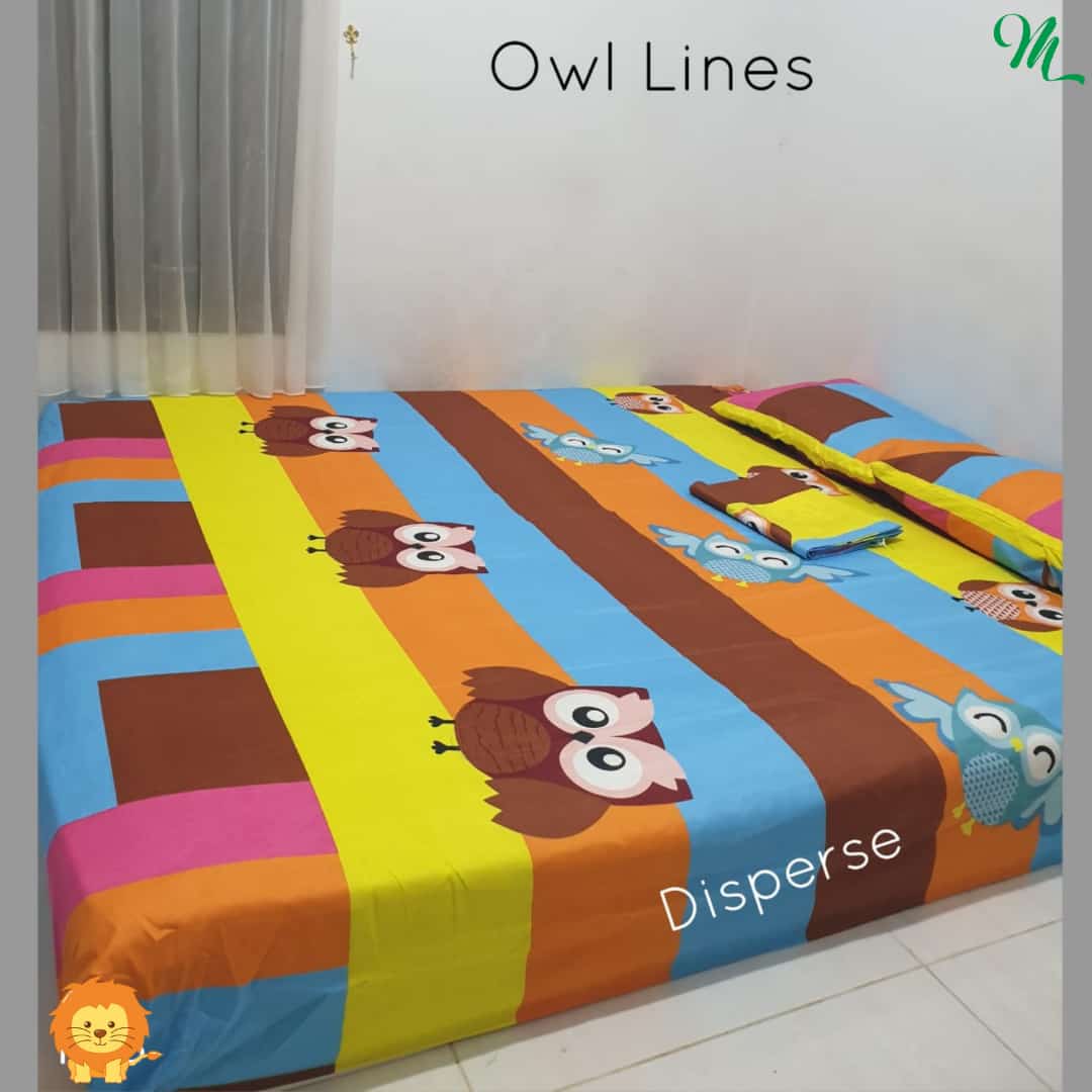 Sprei Jungle Burung Hantu Murah No. 1 King Size 180X200 / No. 2 Queen Size 160x200 / No. 3 Double Size 120x200/ Super King 200x200 - Owl Lines Sprei Jungle Burung Hantu Murah No. 1 King Size 180X200 / No. 2 Queen Size 160x200 / No. 3 Double Size 120x200/ Super King 200x200 - Owl Lines