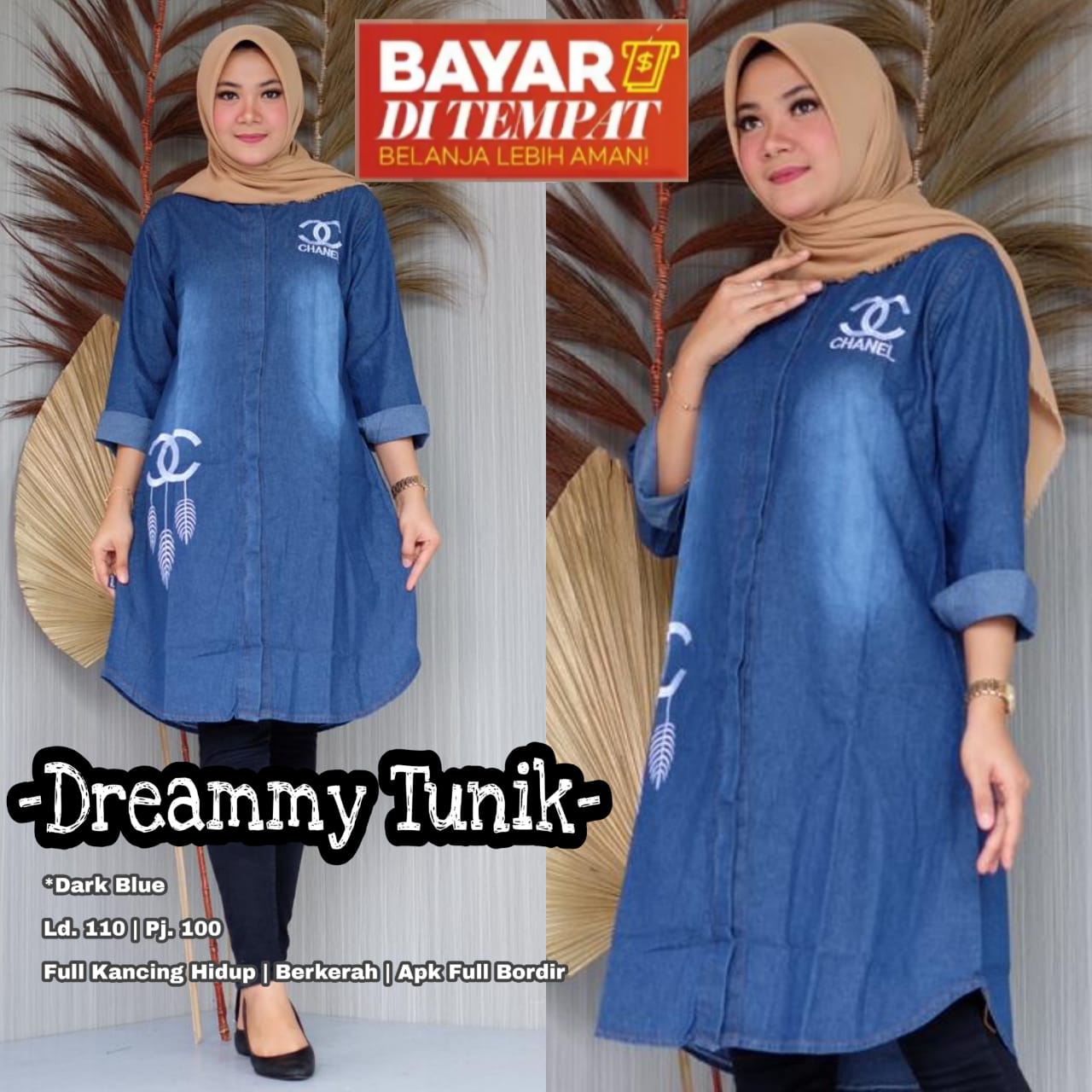Atasan Wanita Blouse Lengan Panjang Jeans - Long Tunik Muslim Jeans - Blouse Korea Wanita Busui Dreamy - Baju Dewasa Wanita Terbaru Atasan Wanita Blouse Lengan Panjang Jeans - Long Tunik Muslim Jeans - Blouse Korea Wanita Busui Dreamy - Baju Dewasa Wanita Terbaru
