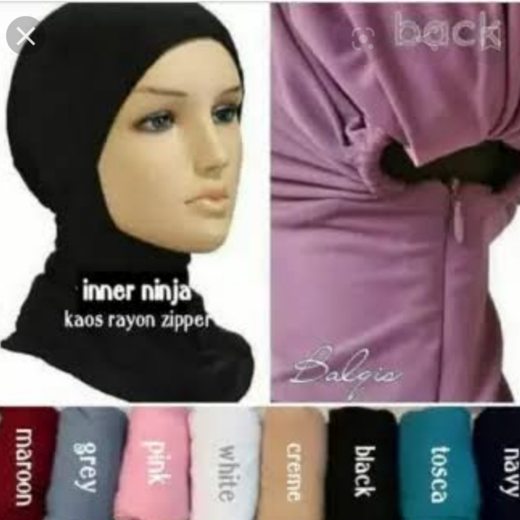 Ciput ninja / dalaman kerudung / Iner ninja / ciput ninja resleting Ciput ninja / dalaman kerudung / Iner ninja / ciput ninja resleting