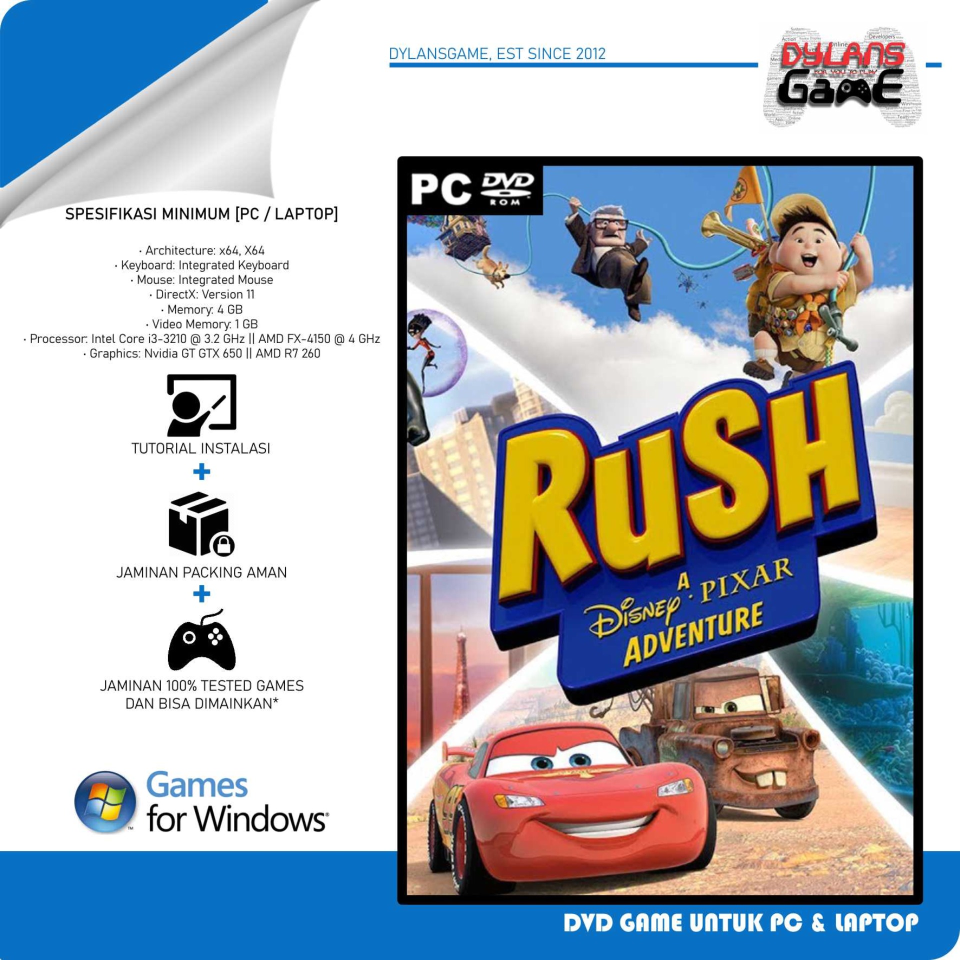 RUSH A Disney PIXAR Adventure Game PC DVD Game PC RUSH A Disney PIXAR Adventure Game PC DVD Game PC