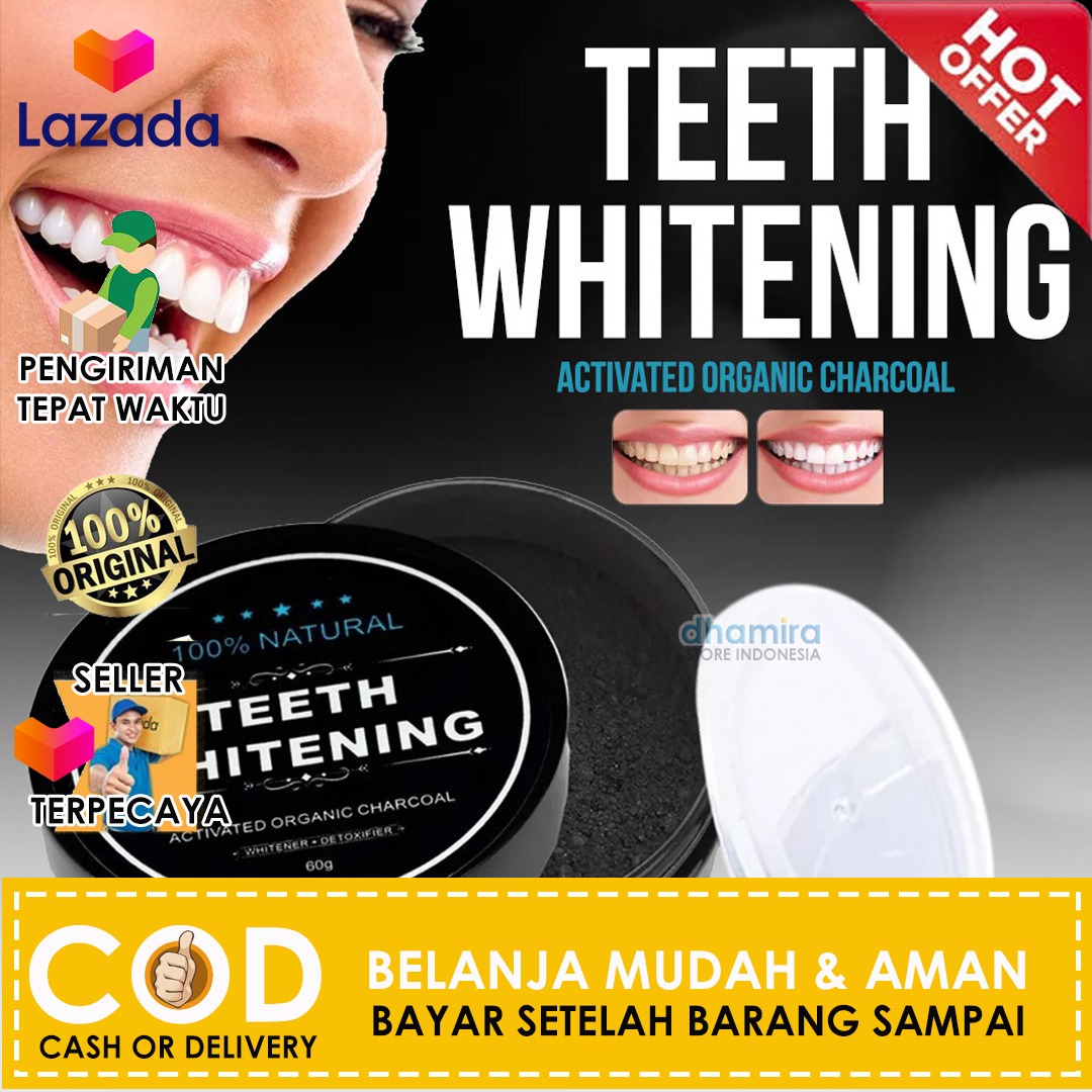 Pemutih Gigi Alami Teeth Whitening Charcoal Active Pemutih Gigi Alami Teeth Whitening Charcoal Active