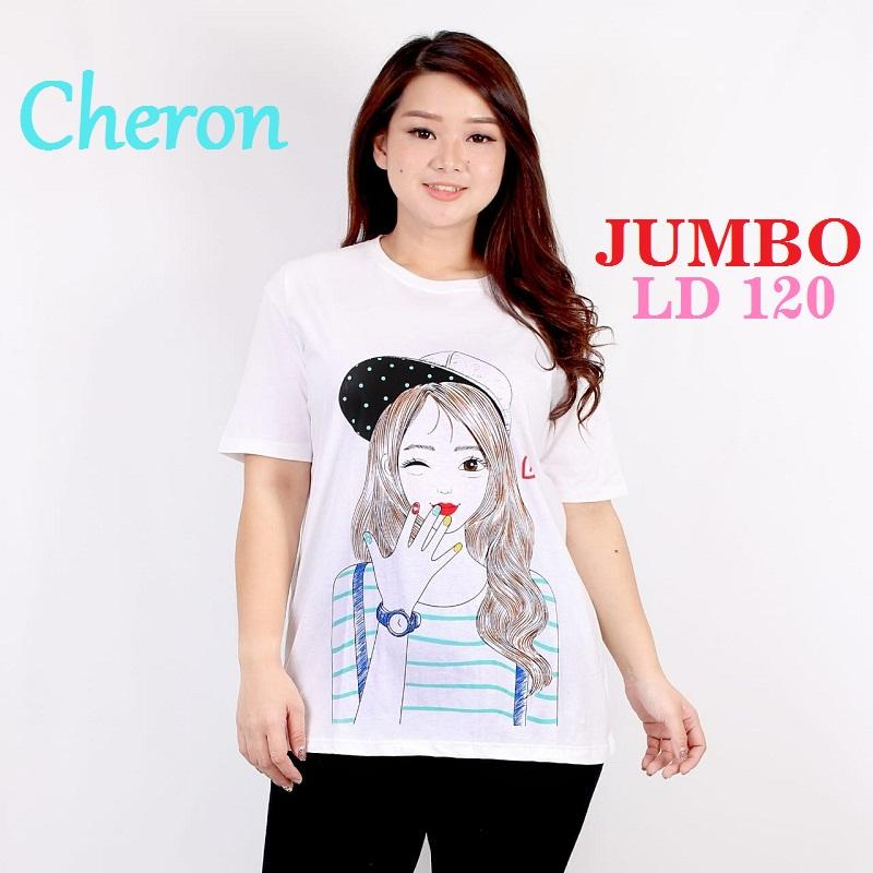 CHERON 17793 - Kaos Oblong Wanita JUMBO Real Pic Fit 3XL Baju Distro Cewek Atasan Kekinian Murah Lengan Pendek Tumblr Tee Casual T-shirt Cotton Combed Tshirt Pakaian Remaja Dewasa Abg Untuk Olahraga Santai Jalan-jalan Olah Raga Sport Warna Khusus Putih CHERON 17793 - Kaos Oblong Wanita JUMBO Real Pic Fit 3XL Baju Distro Cewek Atasan Kekinian Murah Lengan Pendek Tumblr Tee Casual T-shirt Cotton Combed Tshirt Pakaian Remaja Dewasa Abg Untuk Olahraga Santai Jalan-jalan Olah Raga Sport Warna Khusus Putih