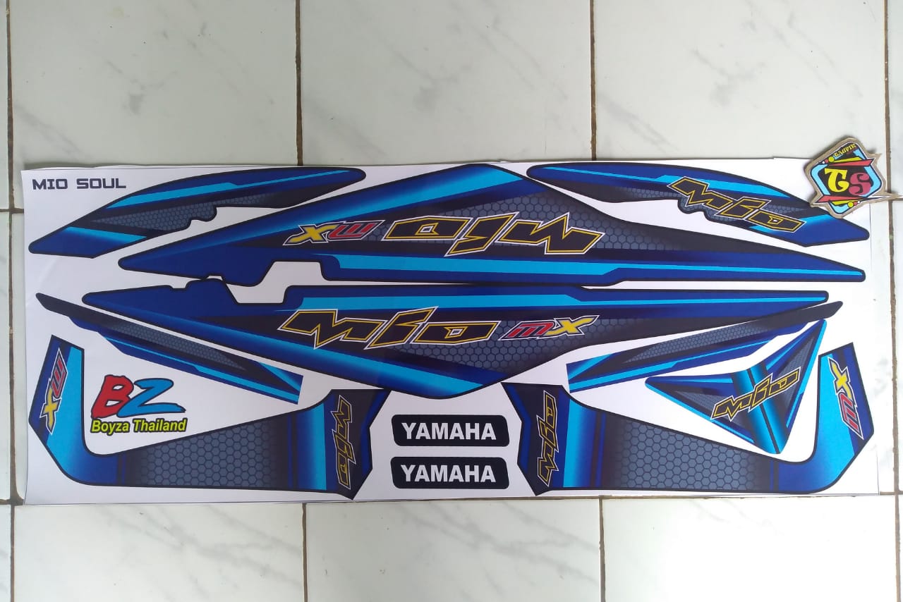 Stiker Striping Motor Mio Soul variasi biru Stiker Striping Motor Mio Soul variasi biru