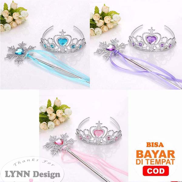 Aksesoris Mahkota Tongkat Frozen Elsa Snowflake Cinderella Princess Aksesoris Mahkota Tongkat Frozen Elsa Snowflake Cinderella Princess