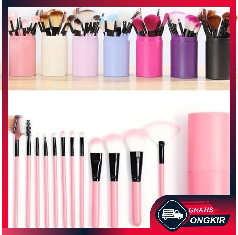 Gratis Ongkir - Alat Make Up 12 Kuas / Make Up Tools / Brush / Kosmetik / Make up Set Gratis Ongkir - Alat Make Up 12 Kuas / Make Up Tools / Brush / Kosmetik / Make up Set