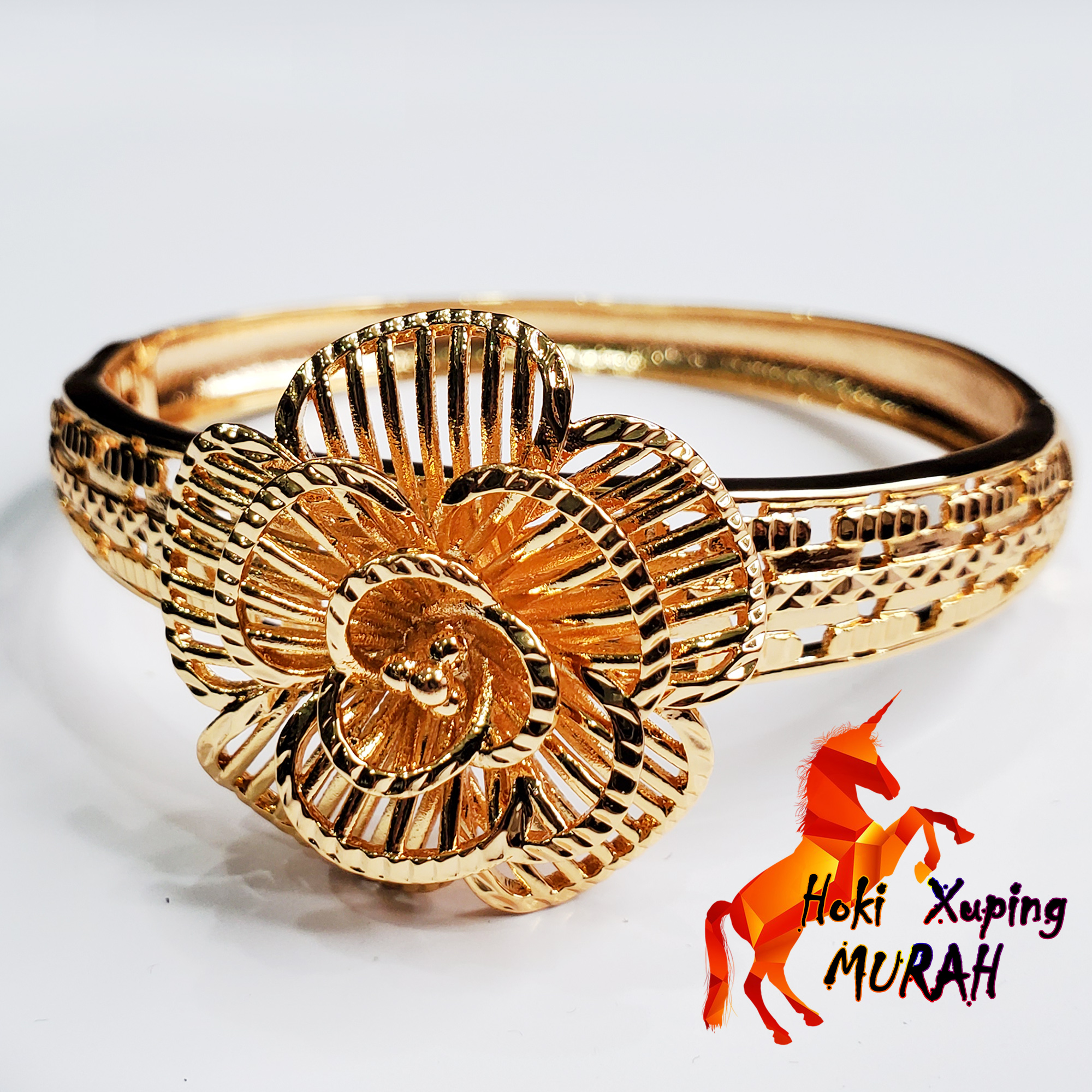 Gelang Bangle 24K Terbaru Bunga Kecil Gel Motif Hoki Xuping Murah Gelang Bangle 24K Terbaru Bunga Kecil Gel Motif Hoki Xuping Murah
