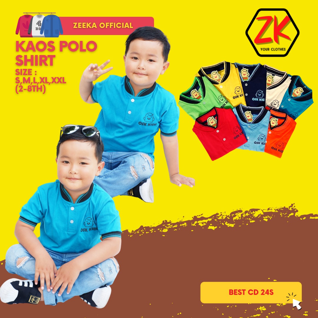 T-shirt Kaos Anak Polo Kerah OSK Kids (2-6 tahun) By Zivanka T-shirt Kaos Anak Polo Kerah OSK Kids (2-6 tahun) By Zivanka