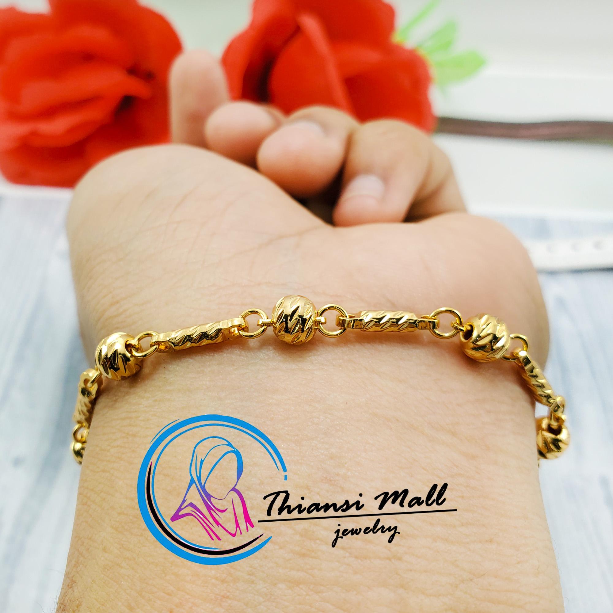 Gelang Tangan Bola Bambu Simple Elegan Gold 03 Gelang Tangan Bola Bambu Simple Elegan Gold 03