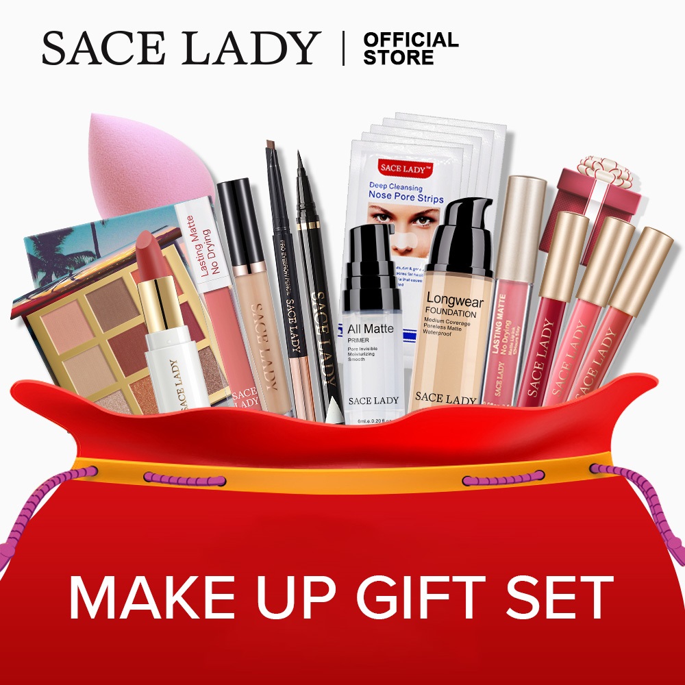 SACE LADY Set Palet Rias Wajah Misterius Kit Kosmetik Lipstik Liptint Palet Eyeshadow Alis SACE LADY Set Palet Rias Wajah Misterius Kit Kosmetik Lipstik Liptint Palet Eyeshadow Alis