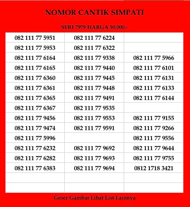 Nomor Cantik Simpati 4G LTE Kartu Perdana Telkomsel Bukan 10 11 Nomor Cantik Simpati 4G LTE Kartu Perdana Telkomsel Bukan 10 11