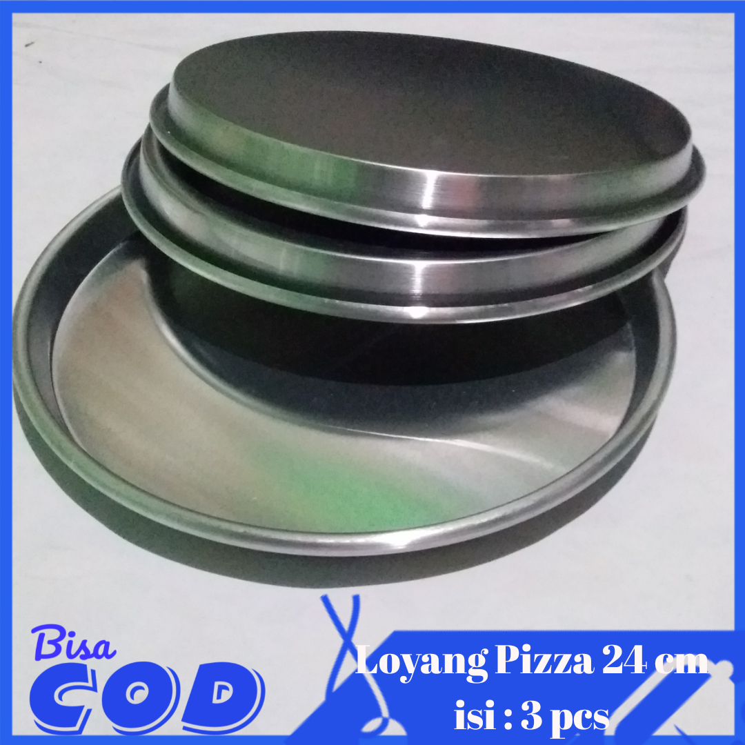 Murah 3 Pcs Loyang Pizza 24 cm / Loyang Pizza / Loyang Kue Murah 3 Pcs Loyang Pizza 24 cm / Loyang Pizza / Loyang Kue