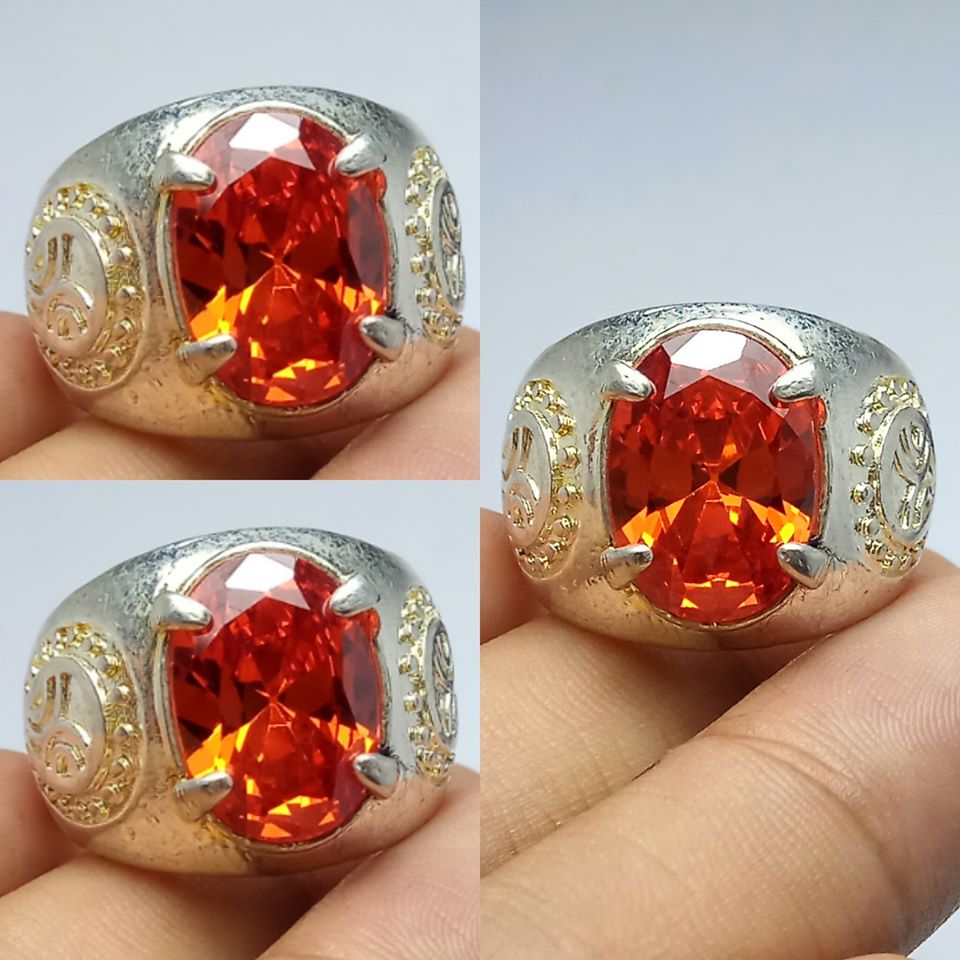 Batu Cincin Akik Pria Wanita Zircon Orange Paparacha Batu Cincin Akik Pria Wanita Zircon Orange Paparacha