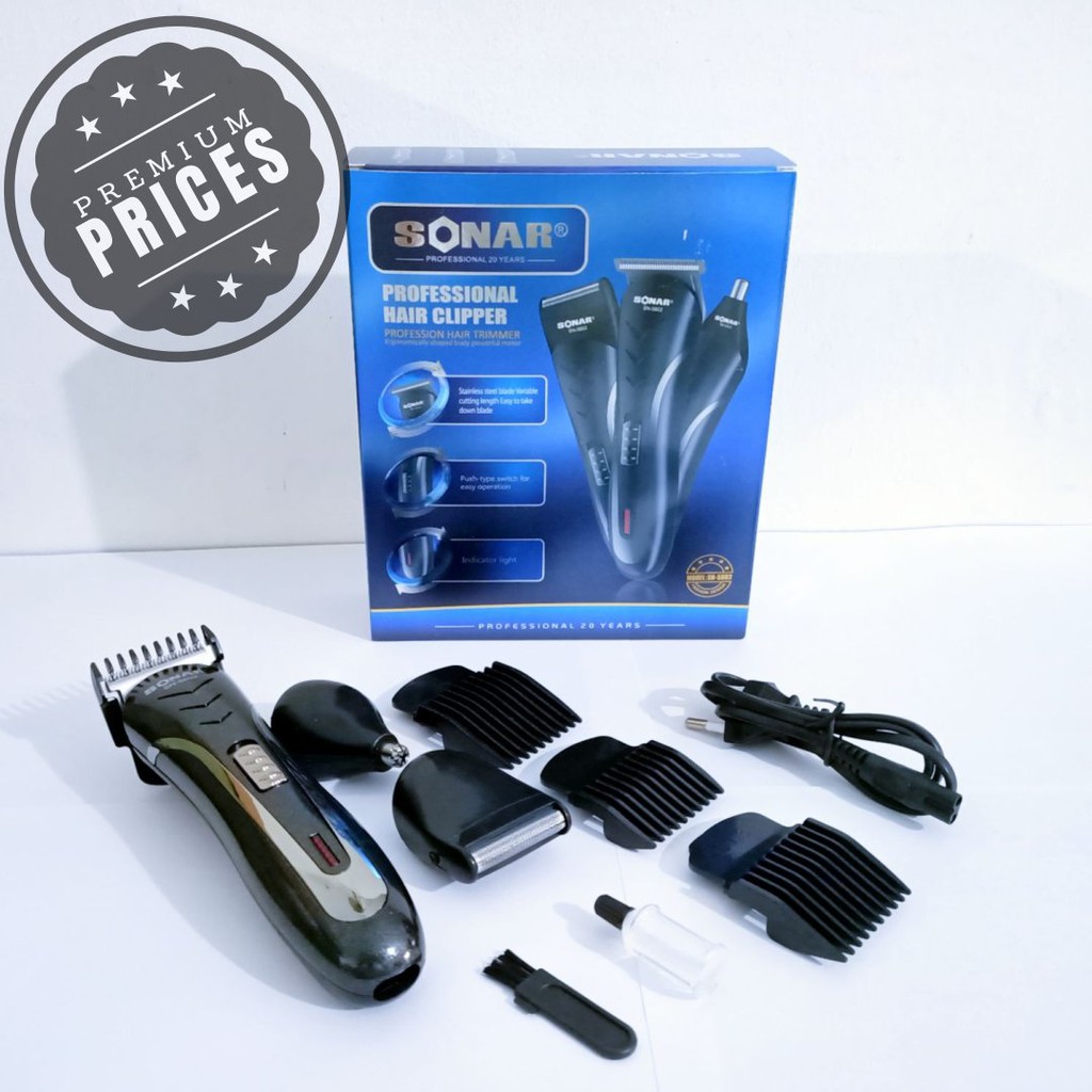 Sien Collection Alat Cukur Rambut Sonar SN-5802 / Cukur Rambut Kumis Jenggot dan Bulu Hidung / Pangkas Rambut Multifungsi / Hair Clipper / Alat Cukur Rambut / Mesin Cukur Portable / Electric Hair Clipper / Mesin Cukur Rambut Murah Sien Collection Alat Cukur Rambut Sonar SN-5802 / Cukur Rambut Kumis Jenggot dan Bulu Hidung / Pangkas Rambut Multifungsi / Hair Clipper / Alat Cukur Rambut / Mesin Cukur Portable / Electric Hair Clipper / Mesin Cukur Rambut Murah