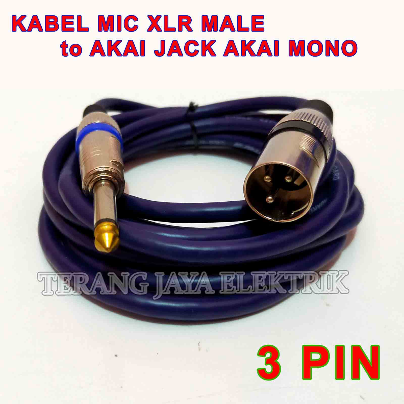 Kabel MIC/ Kabel XLR Male 3 Pin to Jack Akai Mono 3 Meter Full CANARE Kabel MIC/ Kabel XLR Male 3 Pin to Jack Akai Mono 3 Meter Full CANARE