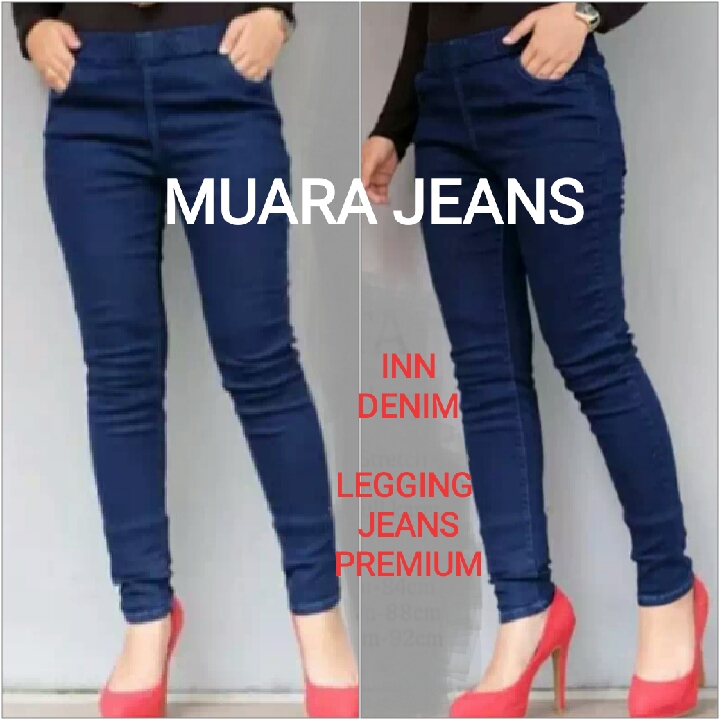 Celana Jeans Wanita Jumbo - Pinggang Karet - Denim Street Melar Celana Jeans Wanita Jumbo - Pinggang Karet - Denim Street Melar