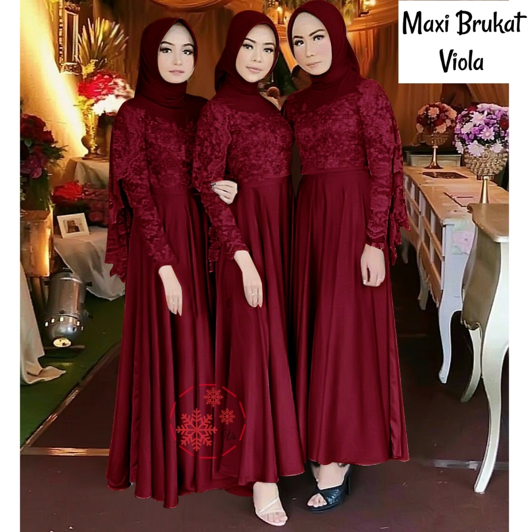 WNX - Maxi Viola Gamis Fashion Wanita Brukat / Cod / Bisa Bayar Ditempat / Gratis Ongkir WNX - Maxi Viola Gamis Fashion Wanita Brukat / Cod / Bisa Bayar Ditempat / Gratis Ongkir