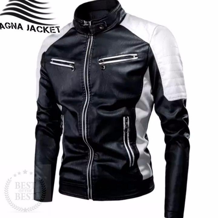 Jaket Pria Rider Kulit Sintetis Slim Fit Jaket Pria Rider Kulit Sintetis Slim Fit