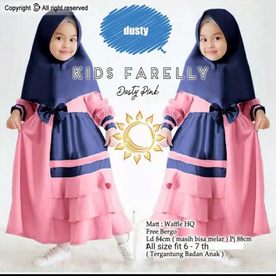 Farelly Kids Syari Set Kerudung / Gamis Anak Lucu / Gamis Anak Usia 2 - 10 Tahun / Baju Muslim Anak Perempuan / Baju Muslim Terbaru 2020 / Gamis Anak Perempuan / Gamis Anak Bahan Mosscrepe Farelly Kids Syari Set Kerudung / Gamis Anak Lucu / Gamis Anak Usia 2 - 10 Tahun / Baju Muslim Anak Perempuan / Baju Muslim Terbaru 2020 / Gamis Anak Perempuan / Gamis Anak Bahan Mosscrepe