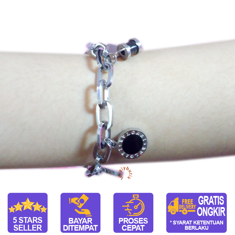 Lovelybutik - LovelyButik - Gelang Tangan Titanium Anti Karat BR Pattern Gelang Tangan Wanita Titanium Ukuran 19 Cm BONUS KOTAK PERHIASAN Lovelybutik - LovelyButik - Gelang Tangan Titanium Anti Karat BR Pattern Gelang Tangan Wanita Titanium Ukuran 19 Cm BONUS KOTAK PERHIASAN