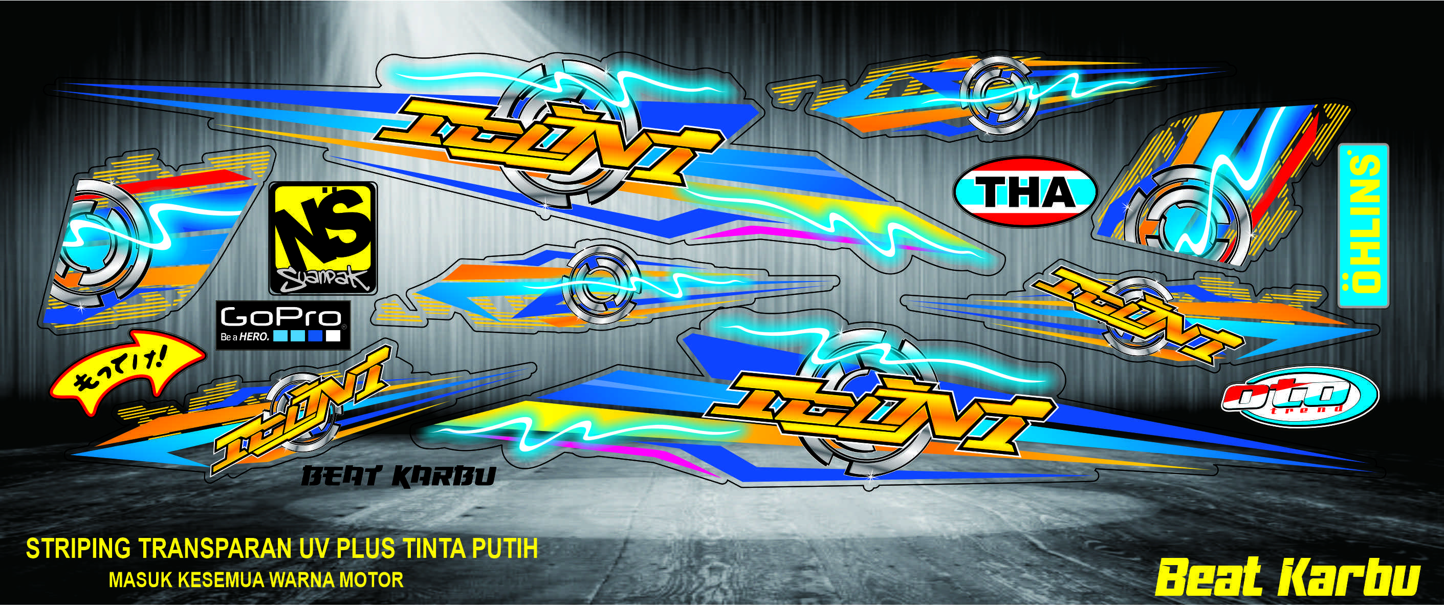 STRIPING BEAT KARBU STICKER TRANSPARAN BEAT KARBU VRIASI THAILAND MOTHAI 11 STRIPING BEAT KARBU STICKER TRANSPARAN BEAT KARBU VRIASI THAILAND MOTHAI 11