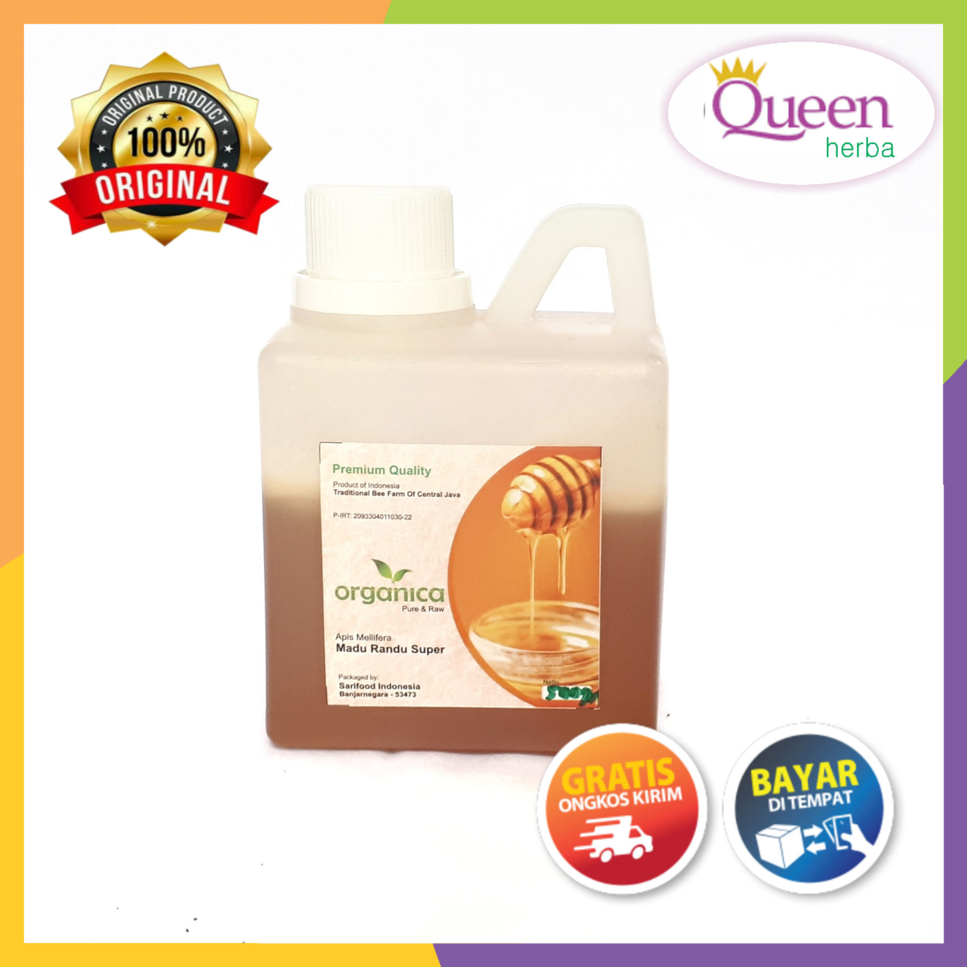 Madu randu asli murni 500gr - queen herba Madu randu asli murni 500gr - queen herba