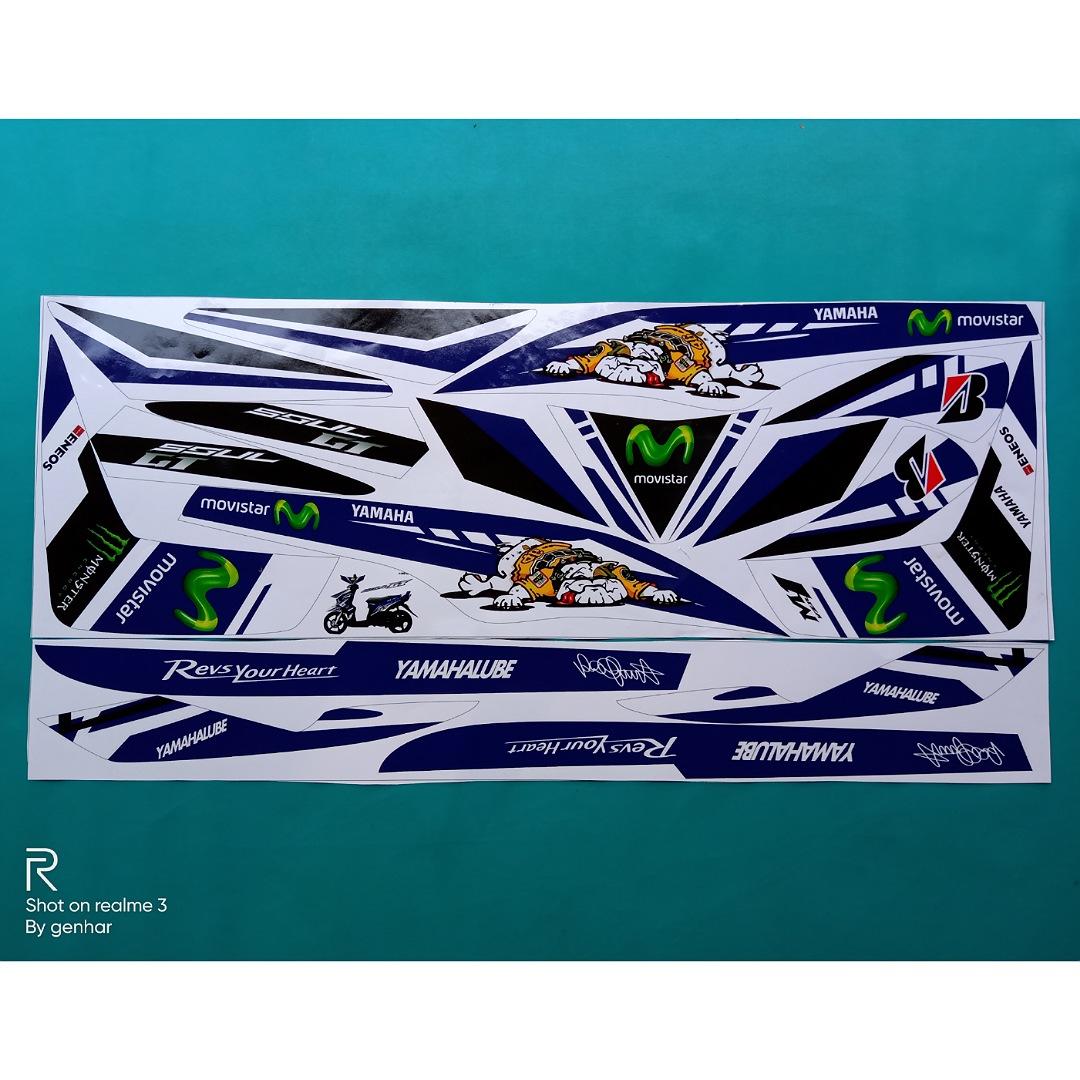 Striping motor Mio Soul GT movistar biru Striping motor Mio Soul GT movistar biru