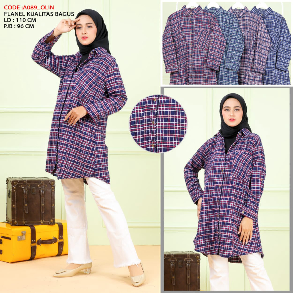 TUNIK KATUN FLANEL LADY 105 TUNIK KATUN FLANEL LADY 105