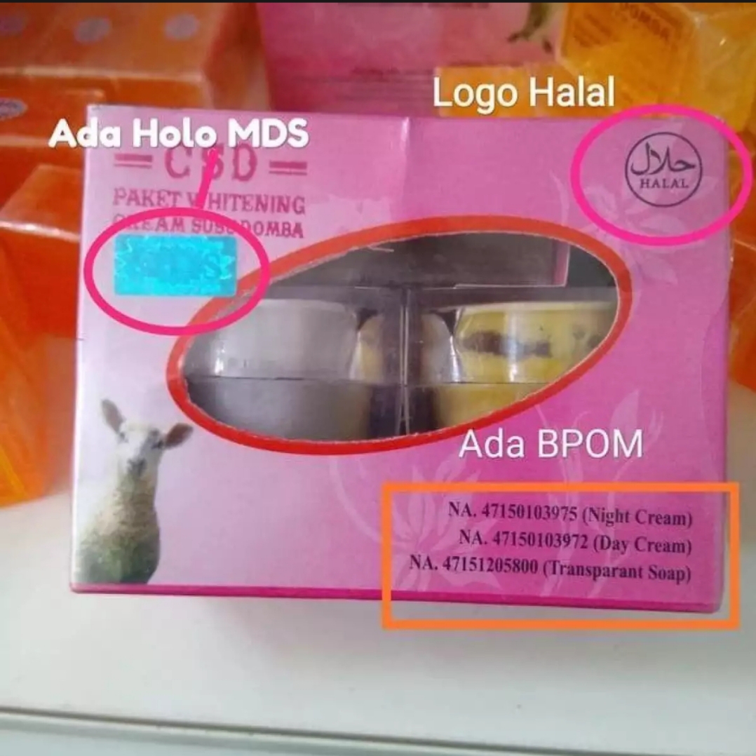 (BPOM HALAL ) CSD CREAM SUSU DOMBA PAKET WHITENING PERAWATAN CREAM SIANG MALAM/ Cream & Sabun Pemutih Wajah dan Penghilang Jerawat SUSU DOMBA CSD BESAR HOLOGRAM MDS (BPOM HALAL ) CSD CREAM SUSU DOMBA PAKET WHITENING PERAWATAN CREAM SIANG MALAM/ Cream & Sabun Pemutih Wajah dan Penghilang Jerawat SUSU DOMBA CSD BESAR HOLOGRAM MDS