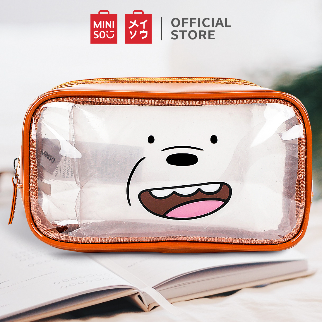 MINISO Tas Kosmetik Wanita We Bare Bears Tas Makeup Optik Untuk Tas Travel Makeup MINISO Tas Kosmetik Wanita We Bare Bears Tas Makeup Optik Untuk Tas Travel Makeup