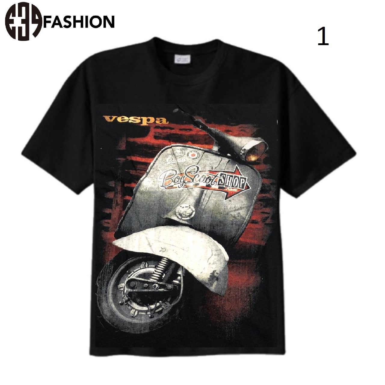E39 - Kaos Distro/T-Shirt Khusus Hitam Motif Vespa E39 - Kaos Distro/T-Shirt Khusus Hitam Motif Vespa