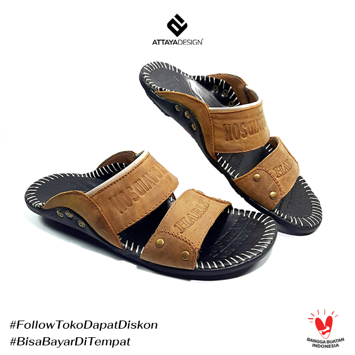 Sandal Pria Branded Kulit Asli Berkualitas Terbaik Model Selop 2BANTRES - ATTAYA DESIGN Sandal Pria Branded Kulit Asli Berkualitas Terbaik Model Selop 2BANTRES - ATTAYA DESIGN