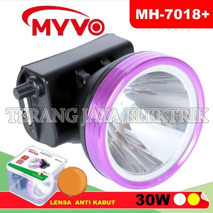 Senter Kepala Led 30W Rotary DImmer switch Putih MYVO MH-7018 Senter Kepala Led 30W Rotary DImmer switch Putih MYVO MH-7018