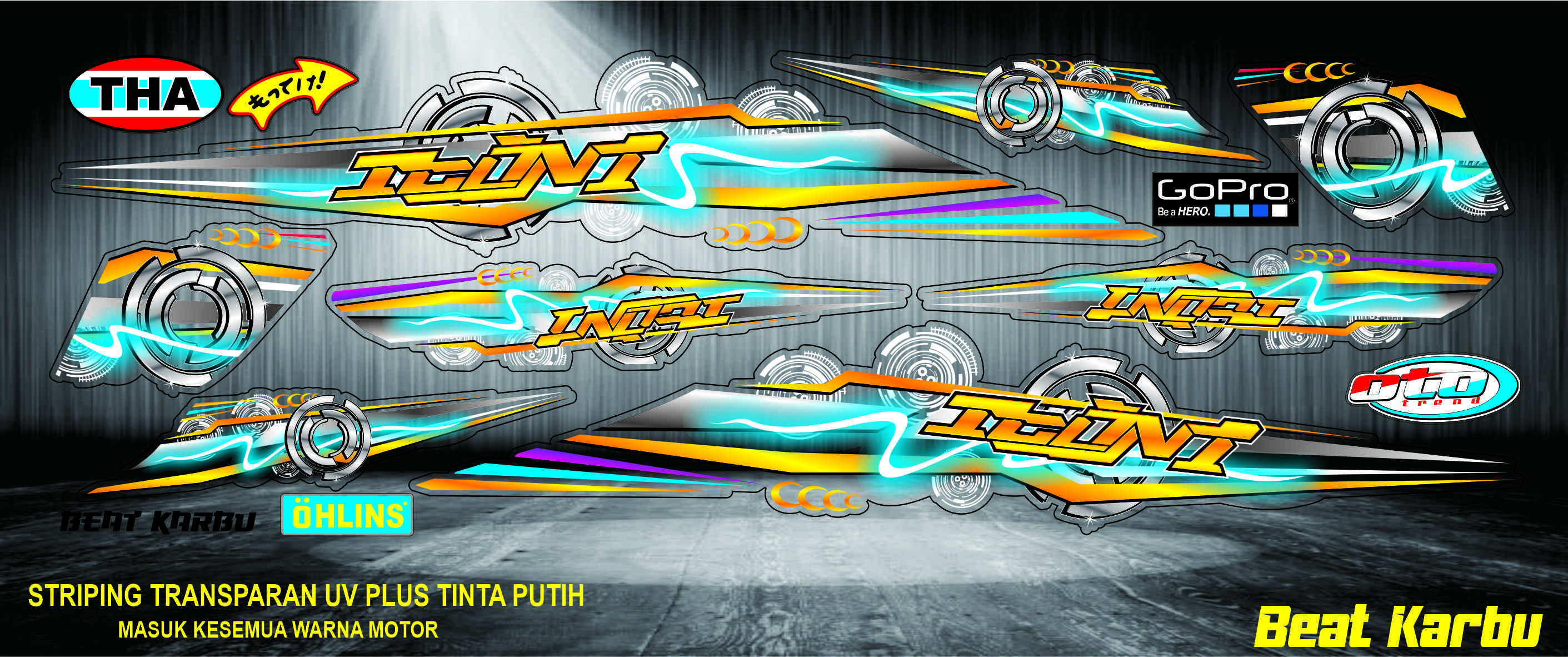 STRIPING BEAT KARBU STICKER TRANSPARAN BEAT KARBU VRIASI THAILAND MOTHAI 10 STRIPING BEAT KARBU STICKER TRANSPARAN BEAT KARBU VRIASI THAILAND MOTHAI 10
