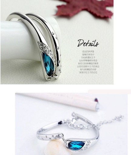 WD! .. Aksesoris / perhiasan / bracelet / gelang lapis silver dengan permata rhinestone blue sapphire model korea / aksesoris / perhiasan wanita (jl) WD! .. Aksesoris / perhiasan / bracelet / gelang lapis silver dengan permata rhinestone blue sapphire model korea / aksesoris / perhiasan wanita (jl)