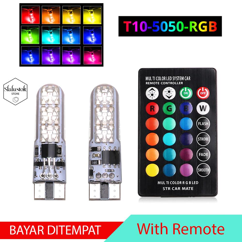 Lampu Mobil LED - Lampu Kota Senja T10 Lampu Mobil dan Motor + Remote RGB LED 12V T10 LED RGB 5050 SMD Lampu Mobil LED - Lampu Kota Senja T10 Lampu Mobil dan Motor + Remote RGB LED 12V T10 LED RGB 5050 SMD