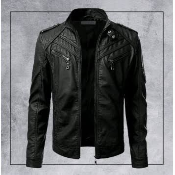 jaket semi kulit pu black dan coklat jaket semi kulit pu black dan coklat