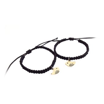 LJpassion Gelang Couple Shamballa Bird - Hitam .