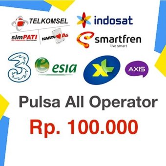 Mobile PULSA Elektrik Rp. 100.000 All Operator ( Telkomsel, XL, Indosat, Smartfren, Three, Esia, BOLT! )